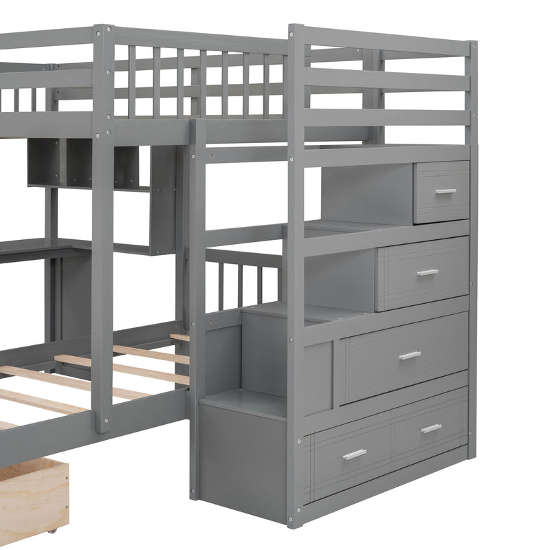 Bunk Bed With Desk, Drawers And Shelves - R&R Furniture Gallery (Fountain Valley, CA)