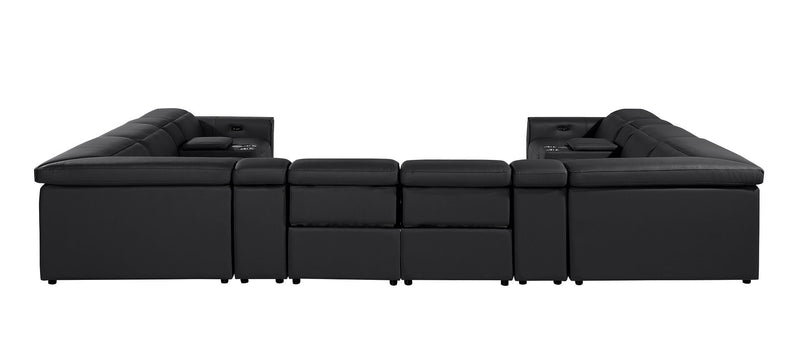 1224 - 12-Piece U-Shaped Sectional Sofa In With 4 Power Recliners & Power Headrests
