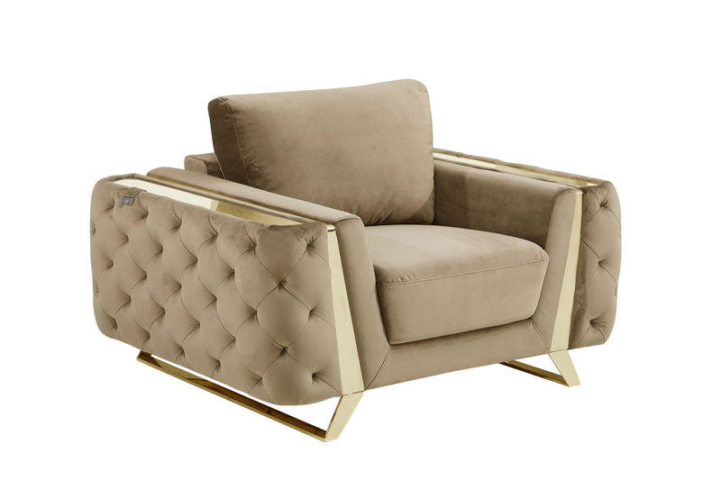 1051 - Contemporary Velvet Chair - R&R Furniture Gallery (Fountain Valley, CA)