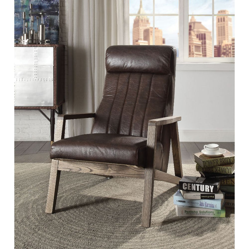 Emint - Accent Chair - Distress Chocolate Top Grain Leather - R&R Furniture Gallery (Fountain Valley, CA)