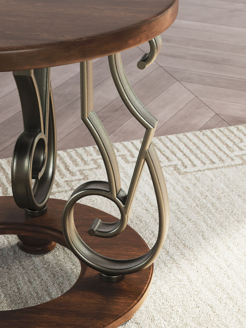 Frallyn - Round End Table - Dark Brown - R&R Furniture Gallery (Fountain Valley, CA)