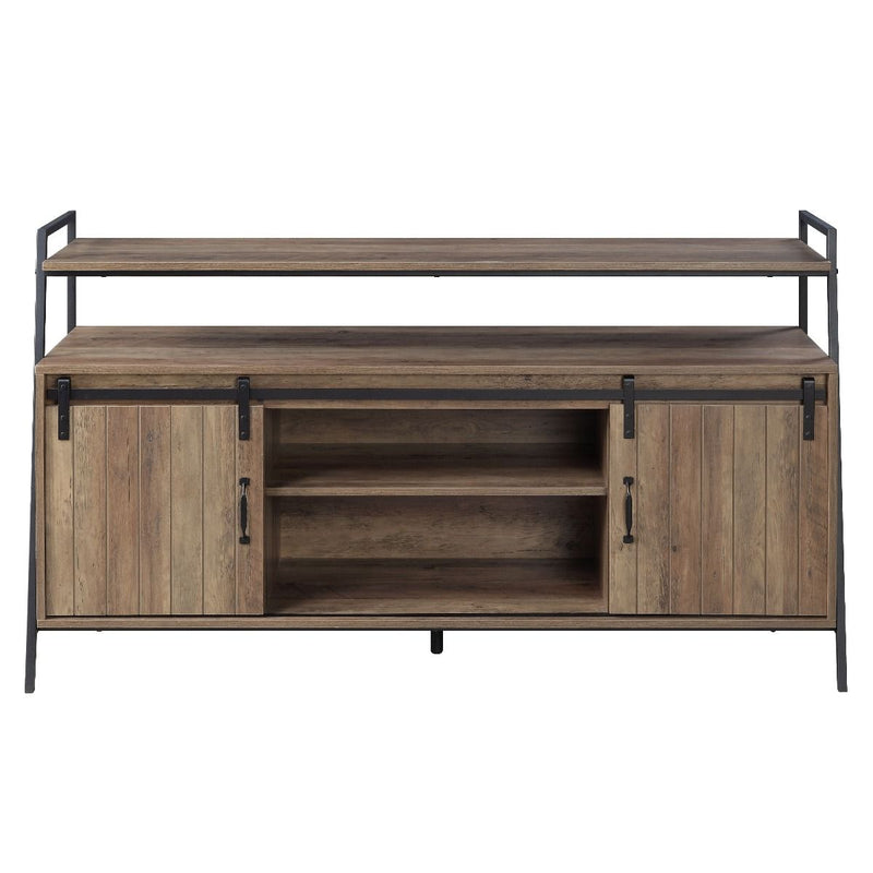 Rashawn - TV Stand - Rustic Oak & Black - R&R Furniture Gallery (Fountain Valley, CA)