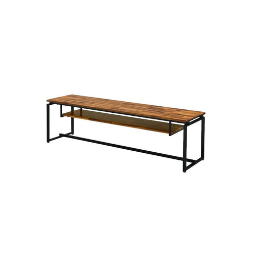 Jurgen - TV Stand - Oak & Black Metal - R&R Furniture Gallery (Fountain Valley, CA)
