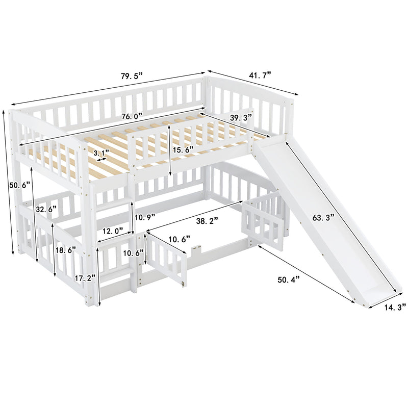 Low Bunk Bed With Slide, Fence And Ladder - R&R Furniture Gallery (Fountain Valley, CA)