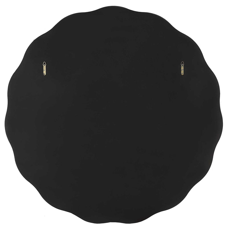 Uttermost Aneta round wall mirror with a sleek, modern frame, suitable for contemporary home decor.