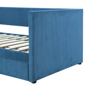 Halcyon Home storage daybed with two drawers and wood slat design, featuring a modern and functional bedroom furniture piece.