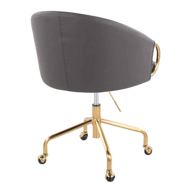Lumi Source Claire contemporary glam task desk chair with stylish design and sleek black upholstery, suitable for modern office spaces.