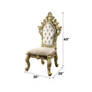 Desiderius - Side Chair (Set of 2) - Antique Gold & Hand-Painted Brown - R&R Furniture Gallery (Fountain Valley, CA)