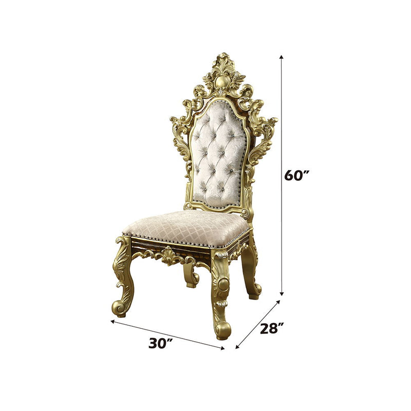 Desiderius - Side Chair (Set of 2) - Antique Gold & Hand-Painted Brown - R&R Furniture Gallery (Fountain Valley, CA)