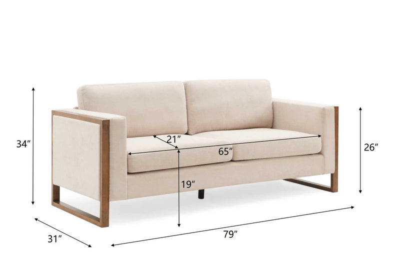 Modern Sofa With Solid Wood Legs, 3 Seater - R&R Furniture Gallery (Fountain Valley, CA)