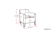 Simpli-Home Warren accent chair with modern hairpin metal legs and plush upholstered seat, stylish for living room decor.