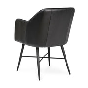 Leon - Leather Dining Chair - Midnight Raven - R&R Furniture Gallery (Fountain Valley, CA)