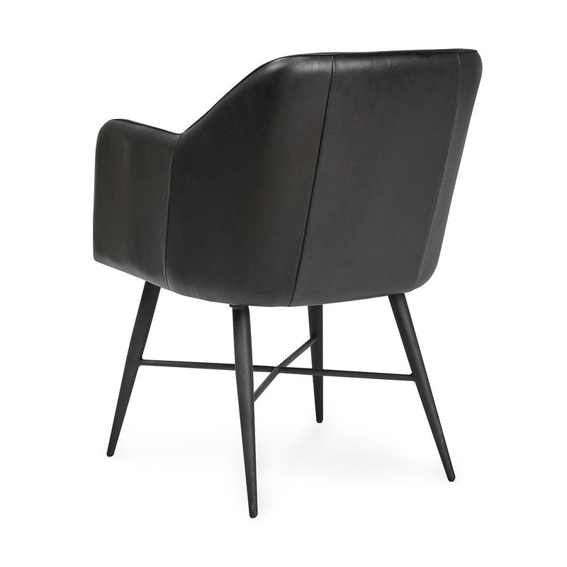 Leon - Leather Dining Chair - Midnight Raven - R&R Furniture Gallery (Fountain Valley, CA)