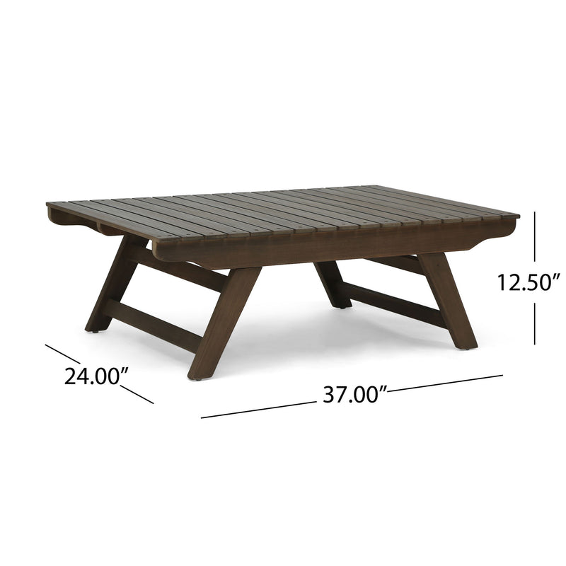Outdoor Acacia Wood Coffee Table With Open Slat Design - R&R Furniture Gallery (Fountain Valley, CA)
