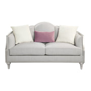 Kasa - Loveseat With 3 Pillows - Beige Linen & Champagne - R&R Furniture Gallery (Fountain Valley, CA)
