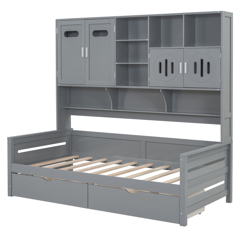 Daybed With All-In-One Cabinet And Shelf - R&R Furniture Gallery (Fountain Valley, CA)