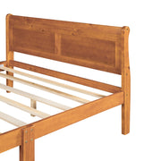 Platform Bed Frame Mattress Foundation Sleigh Bed With Headboard / Footboard / Wood Slat Suppor - R&R Furniture Gallery (Fountain Valley, CA)