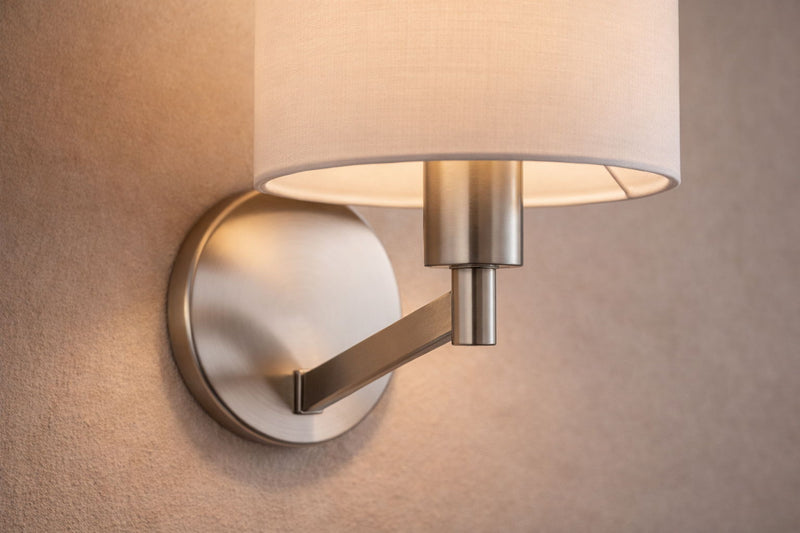 Nebula - Base Wall Lamp With Rotary Switch Shade - Brushed Nickel / Silver / White - R&R Furniture Gallery (Fountain Valley, CA)