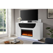 Aurora - Fireplace TV Lift With Adjustable Temperature And LED Colors - White - R&R Furniture Gallery (Fountain Valley, CA)