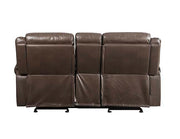 Lydia - Motion Loveseat With USB & Console - Brown Leather Aire - R&R Furniture Gallery (Fountain Valley, CA)