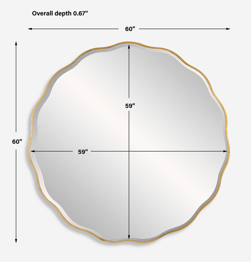 Uttermost Aneta round wall mirror with a sleek frame, designed for modern interior decor.