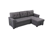Ashlyn - Reversible Sleeper Sectional Sofa With Storage Chaise, USB Charging Ports And Pocket - R&R Furniture Gallery (Fountain Valley, CA)