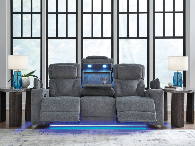 Studio Cave - Power Reclining Sofa - Steel - R&R Furniture Gallery (Fountain Valley, CA)