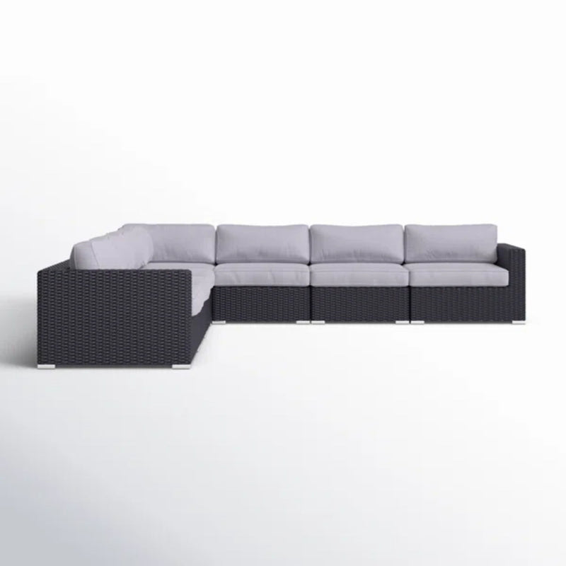 Luxurious Wicker Patio Sectional With Weather Resistant Sunbrella Cushions - R&R Furniture Gallery (Fountain Valley, CA)