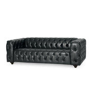 Comfy 3 Seat Sofa & Wooden Legs, For Living Room And Study - Black - R&R Furniture Gallery (Fountain Valley, CA)