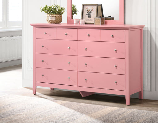 Elegant casual dresser from Glory Furniture with multiple drawers, ideal for bedroom or living room storage.