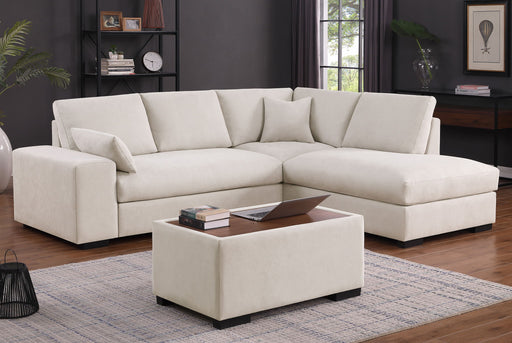 Joshua - 100" Sectional Sofa with Right Facing Chaise and Console Ottoman - R&R Furniture Gallery (Fountain Valley, CA)