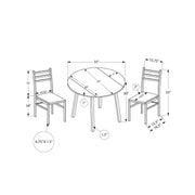 Contemporary 3-piece dining table set with drop leaf design from 8th Street, includes small matching tables for modern dining rooms.