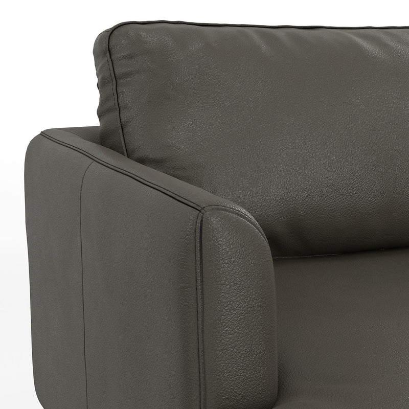 Simpli-Home Livingston upholstered stationary sofa with plush fabric and modern design, shown in a cozy living room setting.