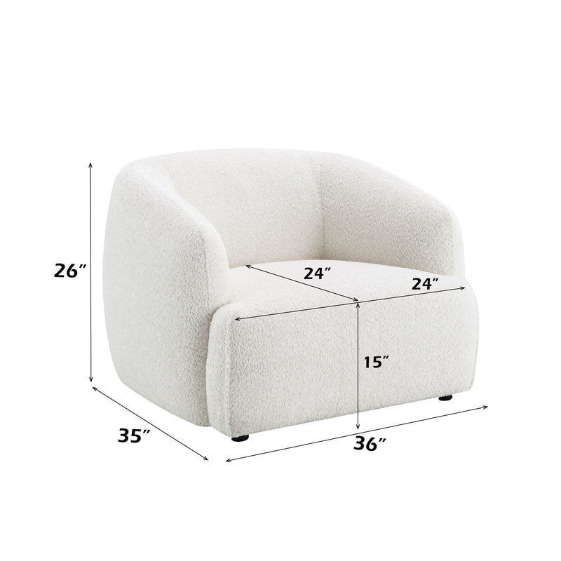 Lucifer - Chair - White Shimmer Chenille