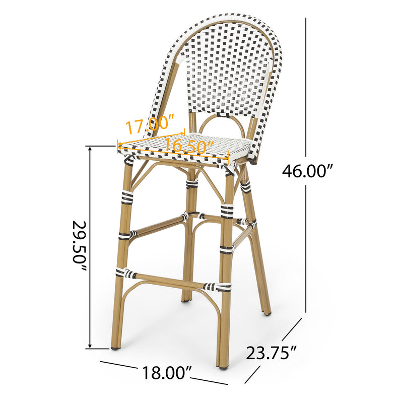 Outdoor Pe Rattan French Barstool Set - R&R Furniture Gallery (Fountain Valley, CA)