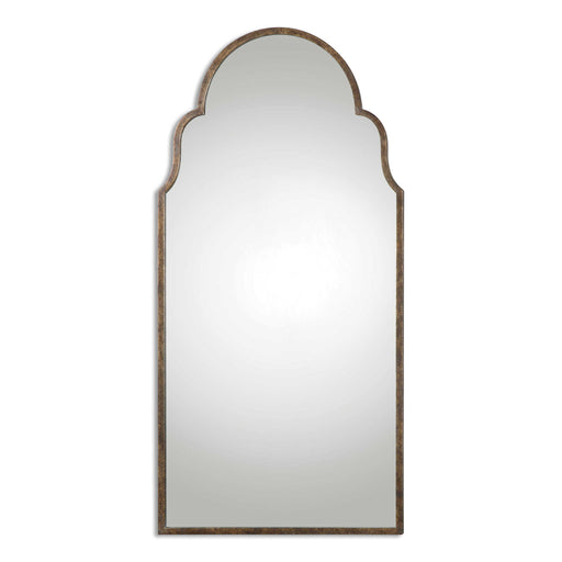 Light brown tall arch wall mirror by Uttermost, featuring a sleek frame and elegant design for stylish interior decor.