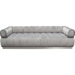 Image Low Profile Sofa in Platinum Grey Velvet w/ Brushed Silver Base