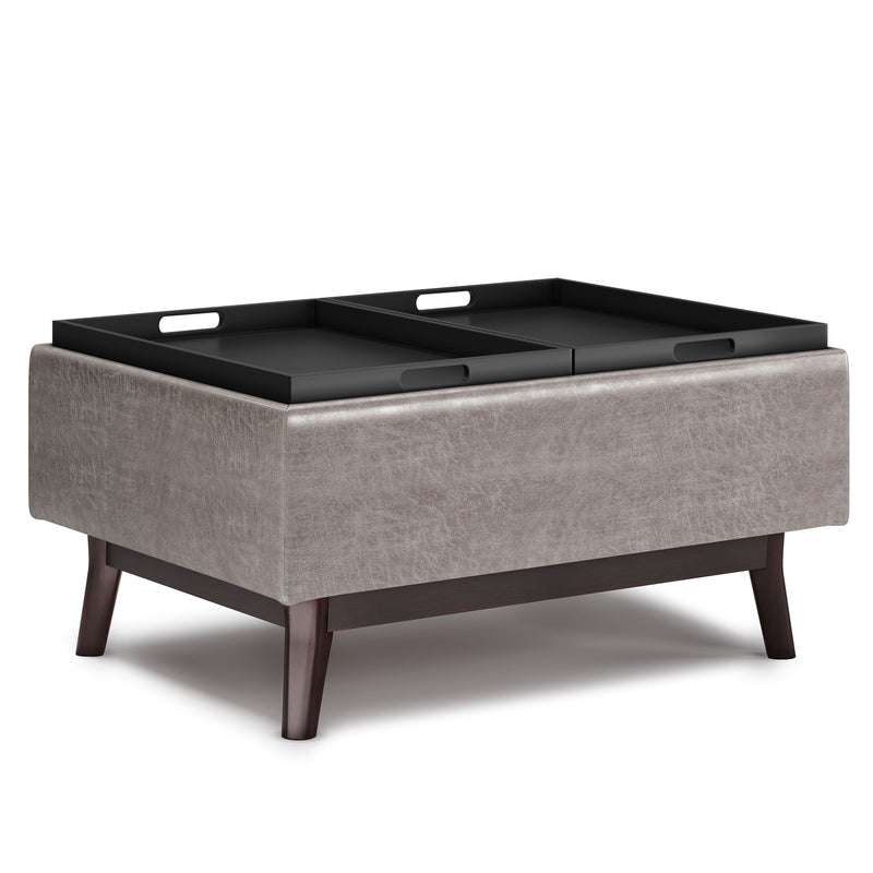 Owen - Tray Top Small Coffee Table Upholstered Storage Ottoman - R&R Furniture Gallery (Fountain Valley, CA)