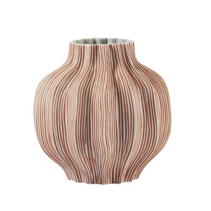 Pleated - Vase - Terracotta / White