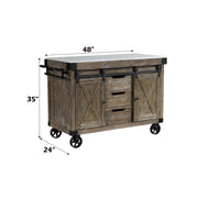 Alforvott - Kitchen Island - Marble Top & Weathered Gray - R&R Furniture Gallery (Fountain Valley, CA)