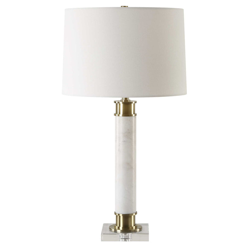 Plinth - White Marble Table Lamp
