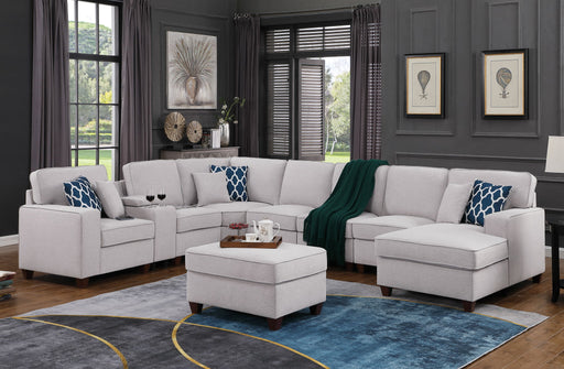 Eric - 9 Piece Upholstered Sectional With Ottoman - R&R Furniture Gallery (Fountain Valley, CA)