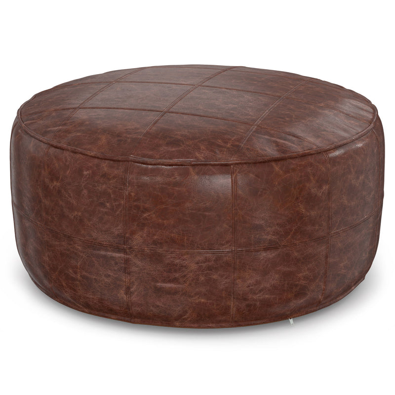 Connor - Handcrafted Round Pouf - R&R Furniture Gallery (Fountain Valley, CA)