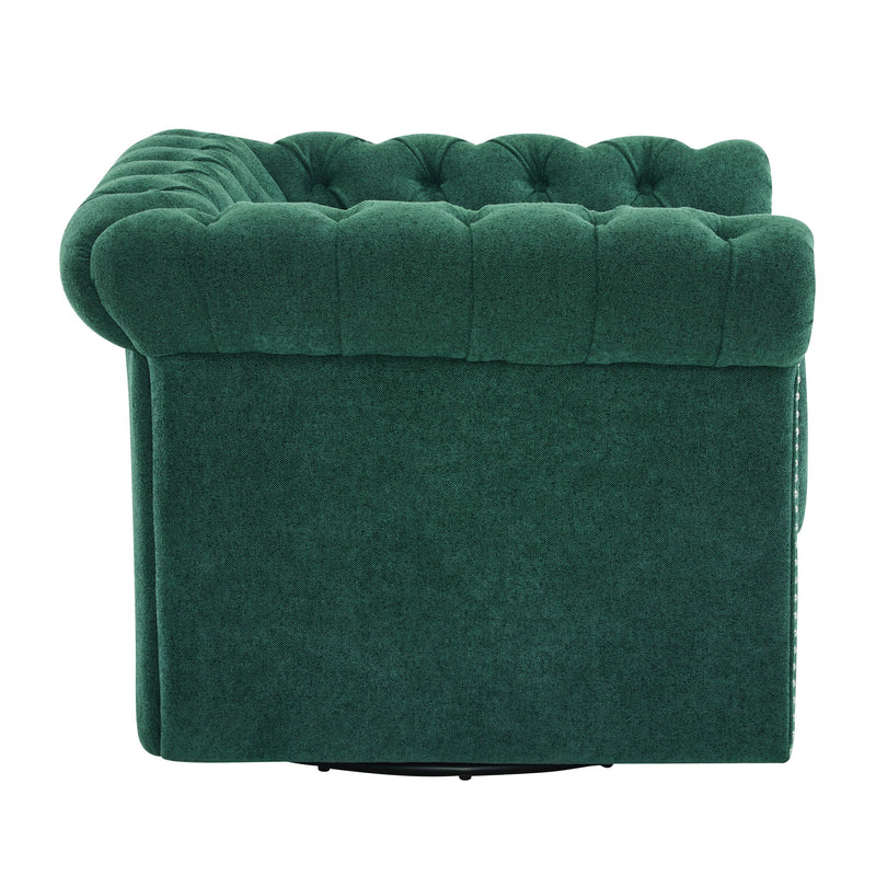 Chesterfield Style Swivel Club Chair With Button Tufted - R&R Furniture Gallery (Fountain Valley, CA)