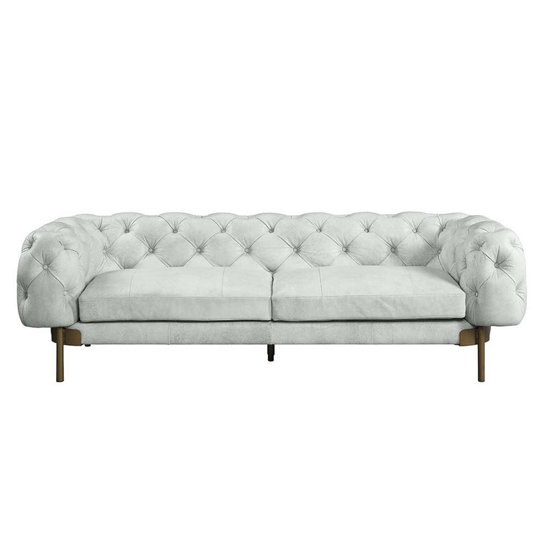 Ragle - Sofa - Vintage White Top Grain Leather - R&R Furniture Gallery (Fountain Valley, CA)