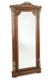 Villa Valencia - Accent Floor Wall Mirror With Storage - Classic Chestnut - R&R Furniture Gallery (Fountain Valley, CA)
