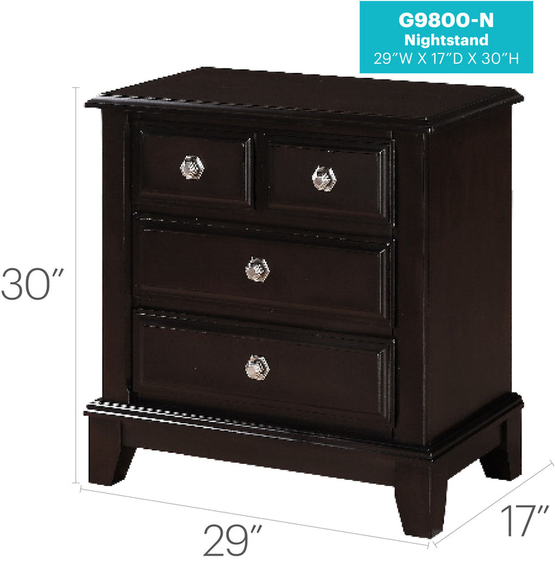 Glory Furniture Ashford Cappuccino Accent Nightstand with a sleek wooden finish and modern design.