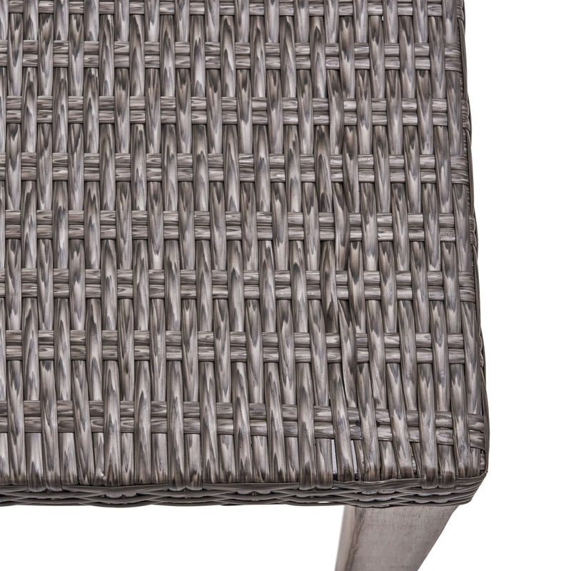 Savannah - Outdoor Wicker And Ottoman - Gray - R&R Furniture Gallery (Fountain Valley, CA)