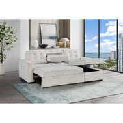 Gustavo - Sofa, Pull Out Bed, Storage Chaise, USB And Cup Holders - Beige - R&R Furniture Gallery (Fountain Valley, CA)