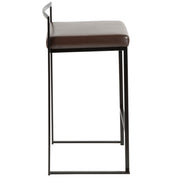 Lumi Source Fuji contemporary style stackable counter stool set with sleek design and wooden finish, perfect for modern kitchen or bar area.